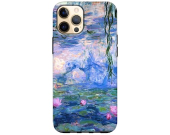 Monet Tough Phone Case Art Cover for iPhone 15 Pro Max, 14 Pro, Mini, 13 Pro, 12 Mini, 11, Xs, Xr, SE & Samsung S23,  S24 Plus, 5G, FE