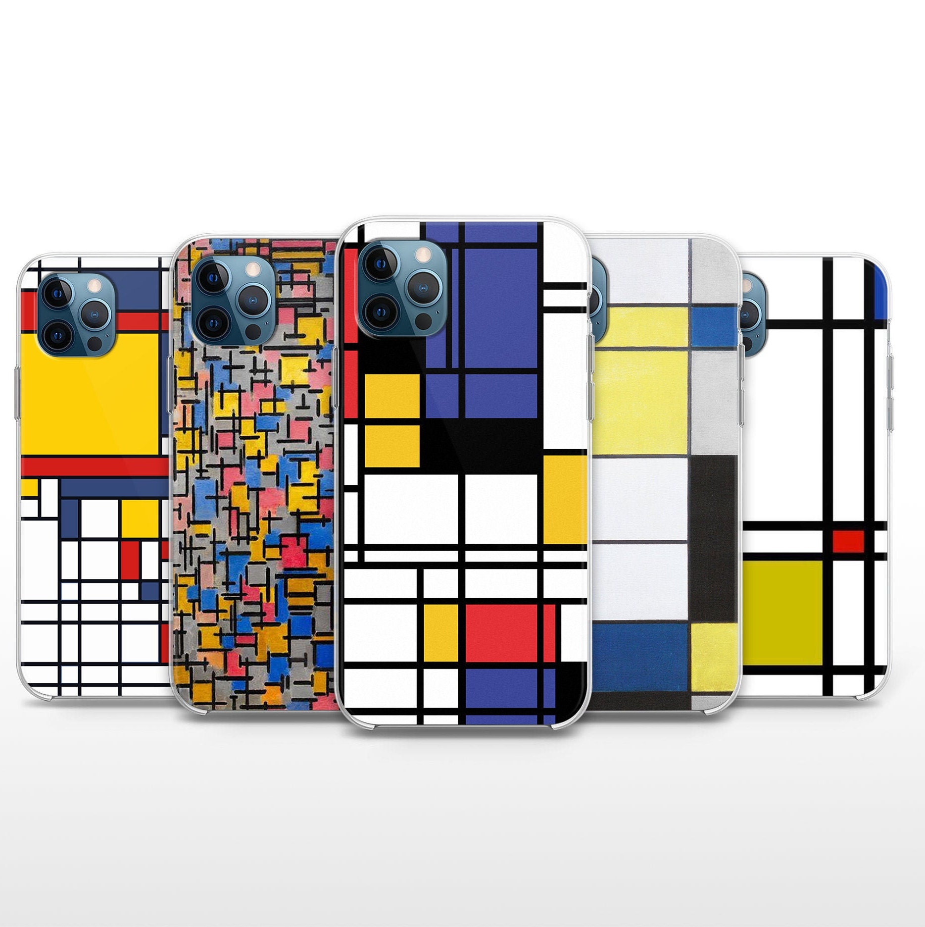 Mondrian Phone Case Modern Art Cover for iPhone 8, SE, Xs