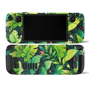 Green Leaf Steam Deck Skin Vegan Art Steam Deck OLED Skin Portable Console Decal Game Console Wrap Sticker Controller Skin Premium Vinyl