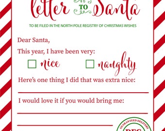 Easy Print Letter to Santa