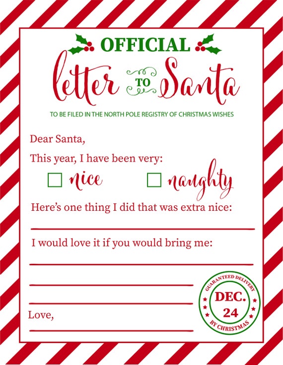 Letter to santa template discount