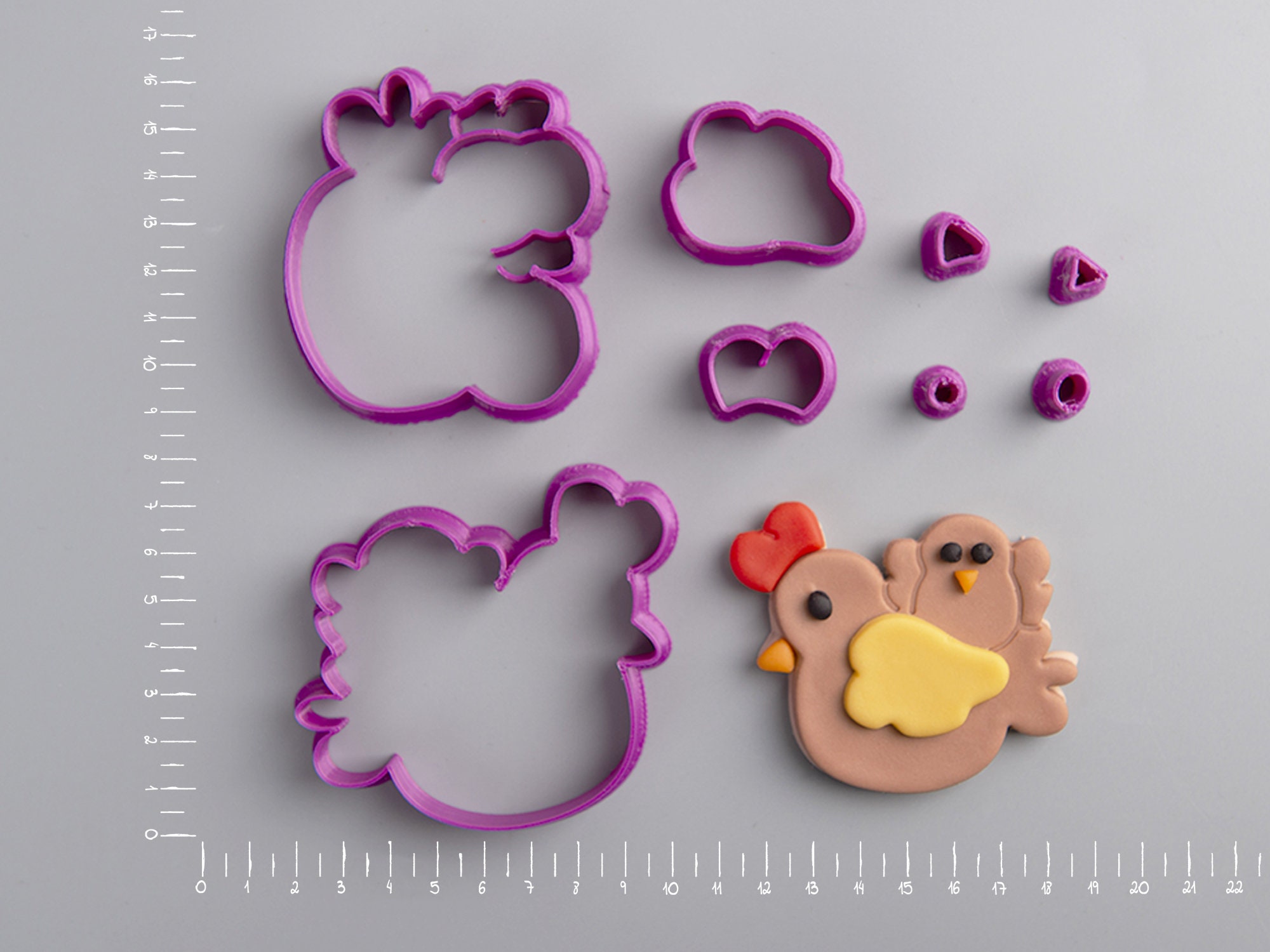 Farm Animal Cookie Cutters Set 3D Fondant Mold Birthday Party Etsy