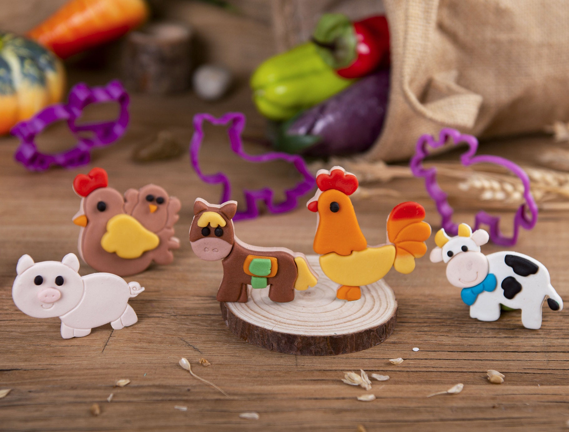 Farm Animal Cookie Cutters Set 3D Fondant Mold Birthday Party Etsy