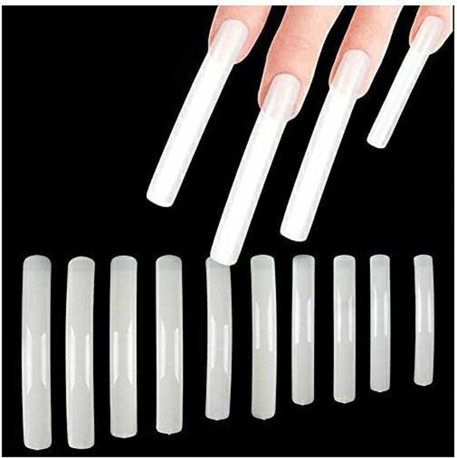 Xl_xxl nail tips for press on or acrylic sturdy square Etsy