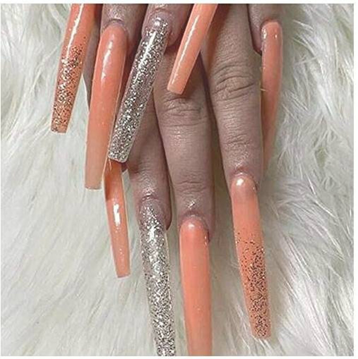 Xl_xxl nail tips for press on or acrylic sturdy square Etsy