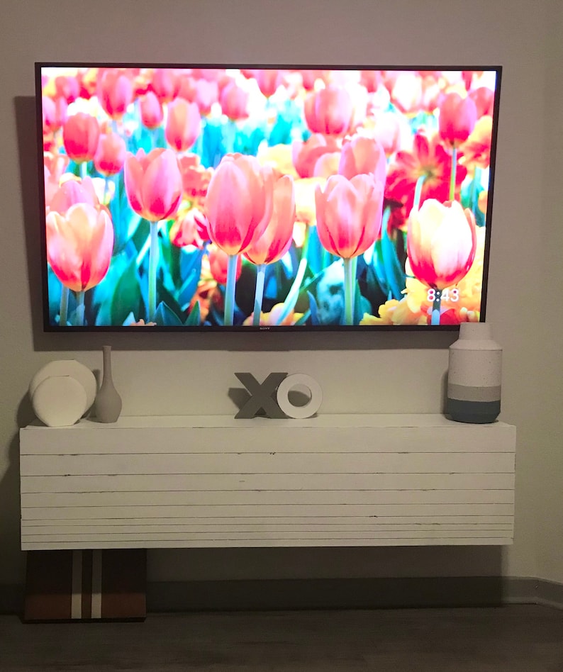Floating Media Console and Storage Unit Etsy