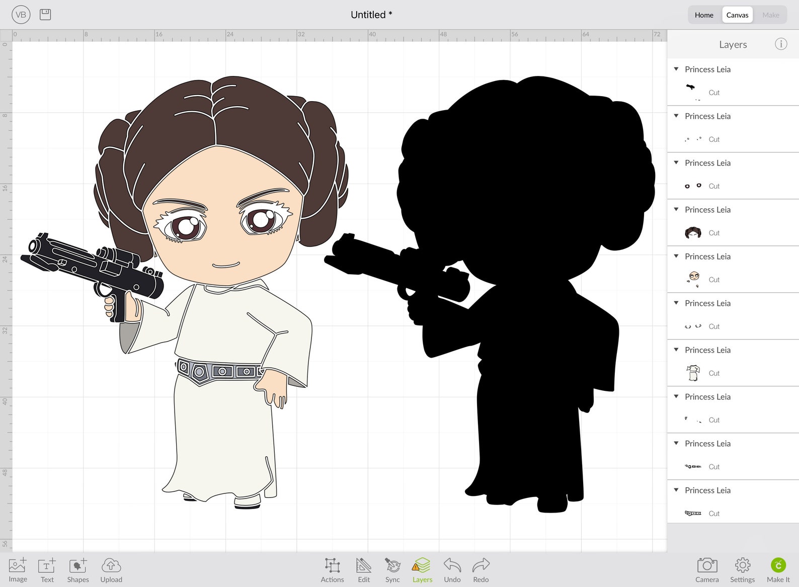 Princess Leia SVG Clipart Star Wars Cut File Cute Character | Etsy