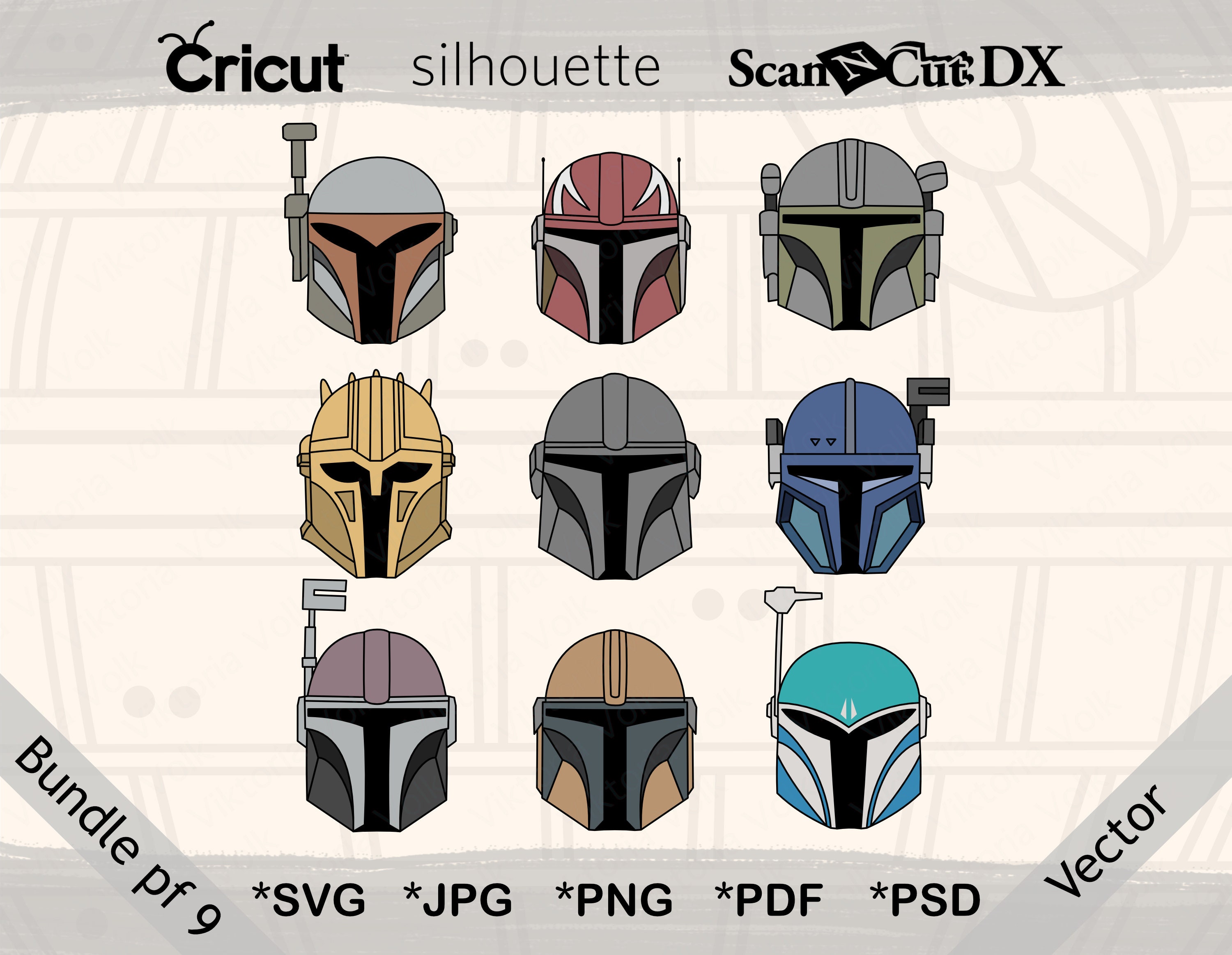 Mandalorian Helmets Collection Digital Download jpg png Etsy