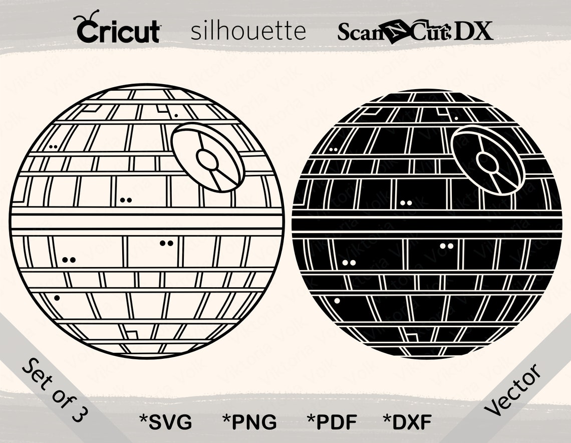 Death Star SVG Star Wars Cut File Png Pdf Dxf Pdf Etsy