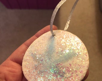 Snowflake sand dollar ornaments set of two