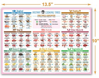 Best Instant Pot Magnet Unique Photo Cooking Times Cheat Sheet Chart Handy Magnetic Cookbook Pressure Cooker Accessories Gifts