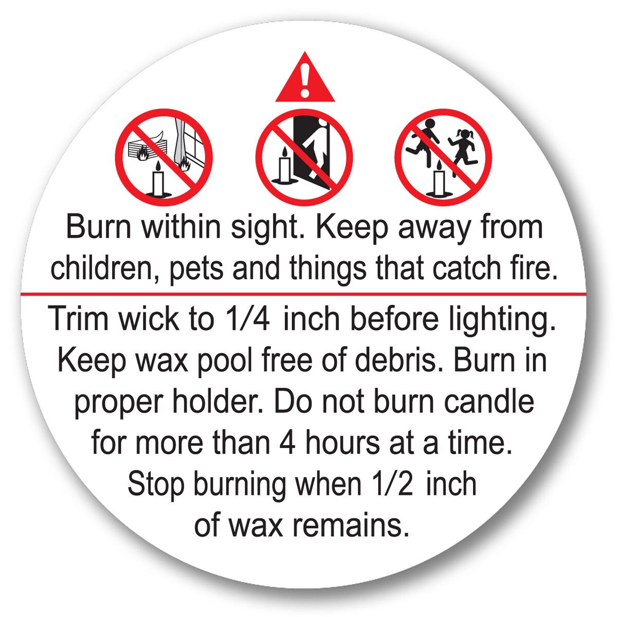 1.25 and 2 Candle Warning Labels ASTM Compliant - Etsy Finland