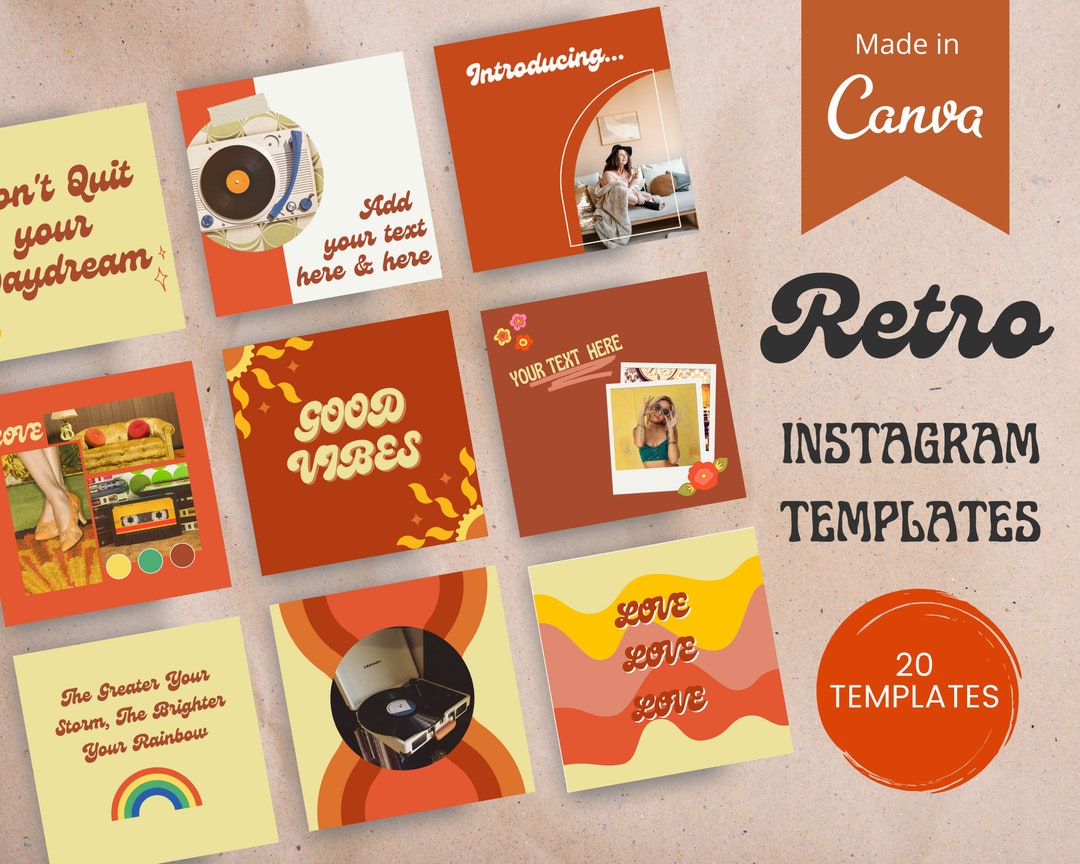 20 Instagram Post Templates for Canva | Boho Instagram Templates ...