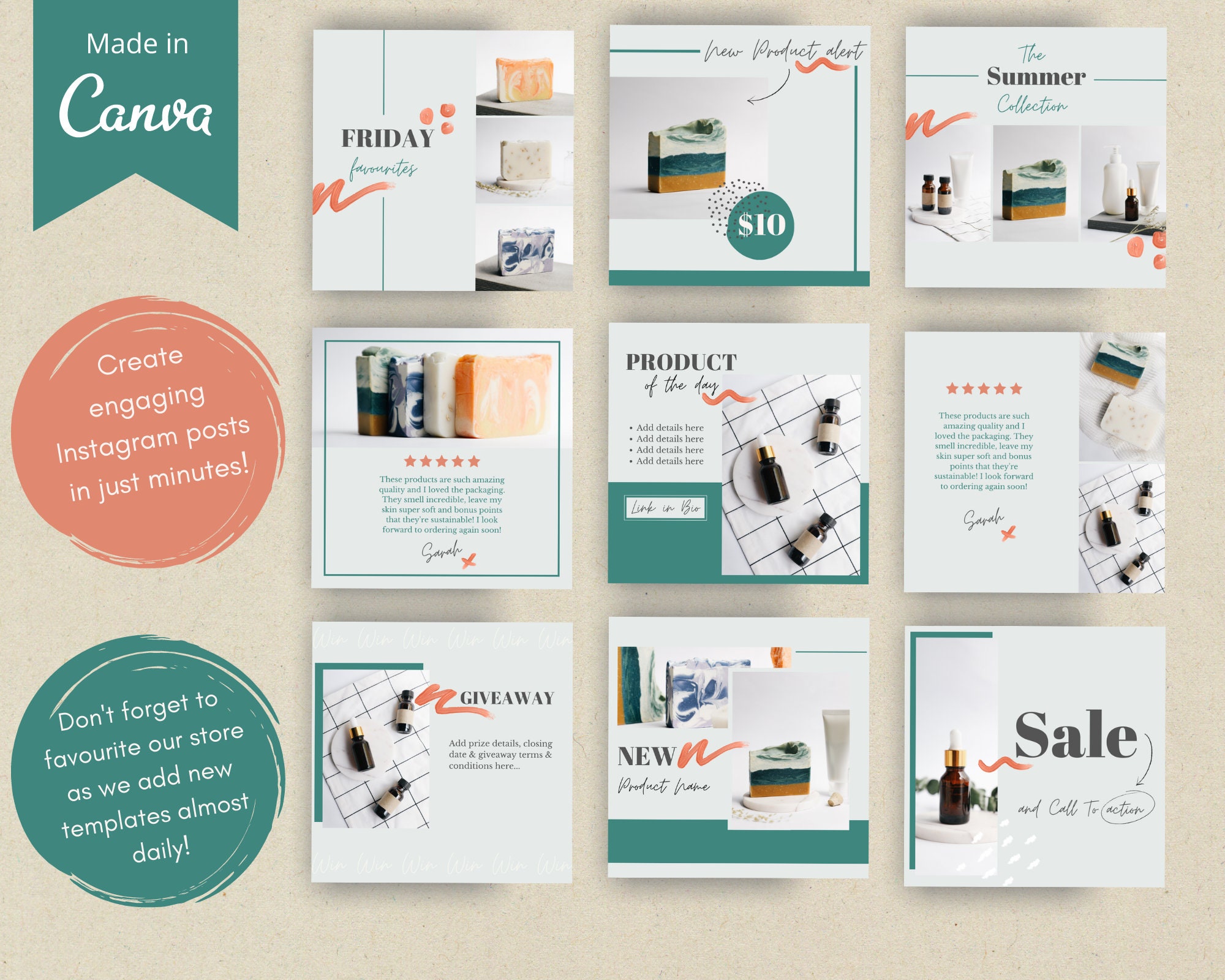 Instagram Templates for Product Based Business | Canva Templates for ...