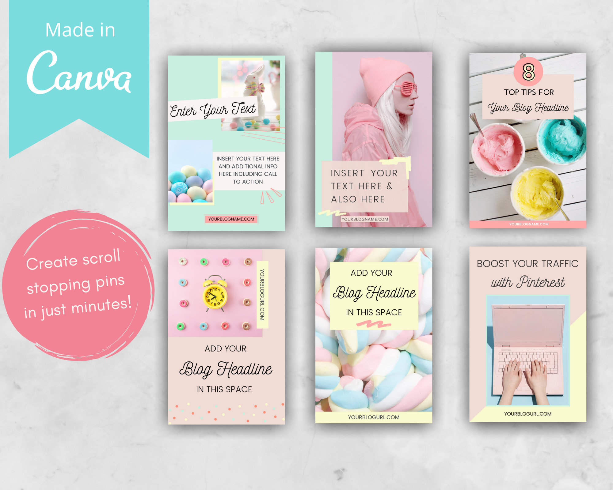 20 Pinterest Templates for Canva | Canva Templates for Bloggers ...