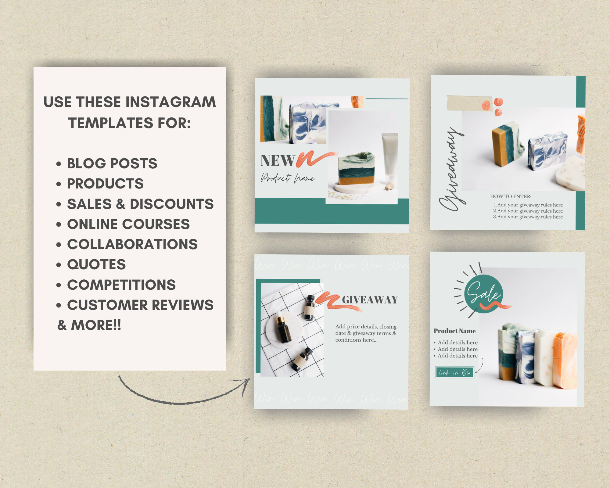 Instagram Templates for Product Based Business | Canva Templates for ...