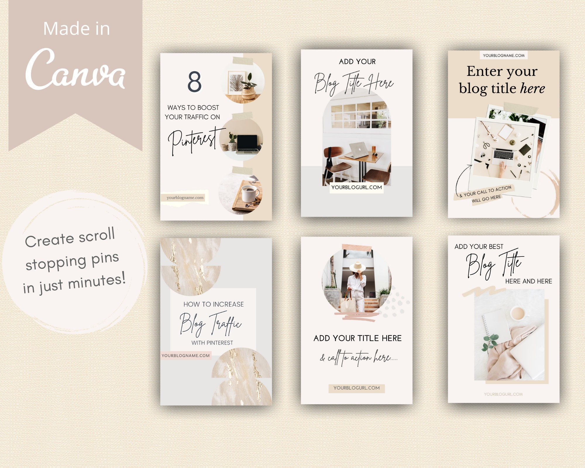 20 Pinterest Templates for Canva | Canva Templates for Bloggers ...
