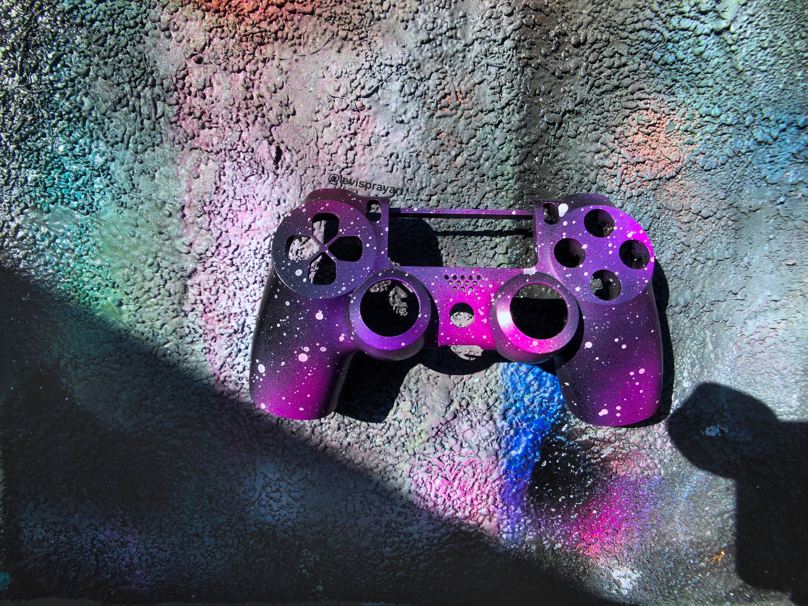 Custom Playstation 4 Controller Front Plate Spray Paint Art Etsy