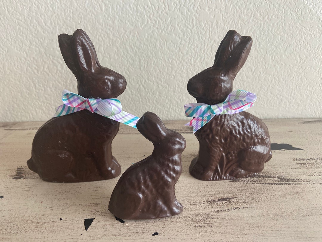 Faux solid chocolate easter bunny etsy