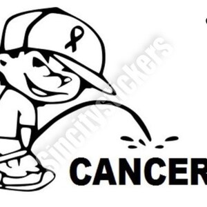 Calvin Peeing on Cancer (add own text) Window Bumper Car Decal Sticker... Buy 3 Get 1 Free