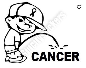Calvin Peeing on Cancer (add own text) Window Bumper Car Decal Sticker... Buy 3 Get 1 Free