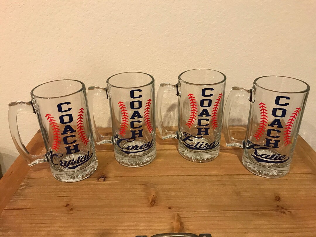 Personalized Coaches Beer Stein Mugs , Baseball,softball, Hockey