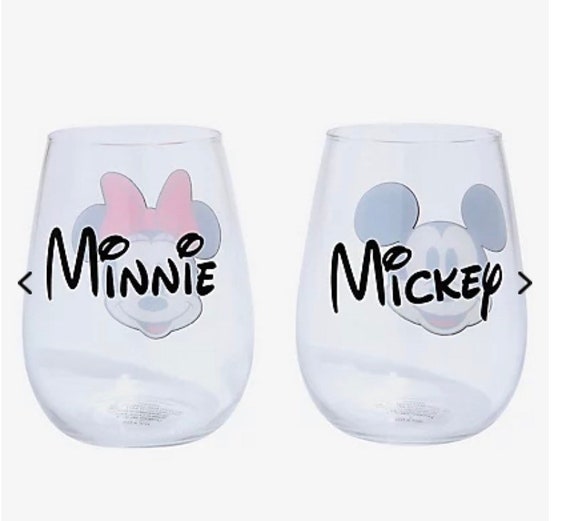 verre minnie mickey prénom personnalisé en verre