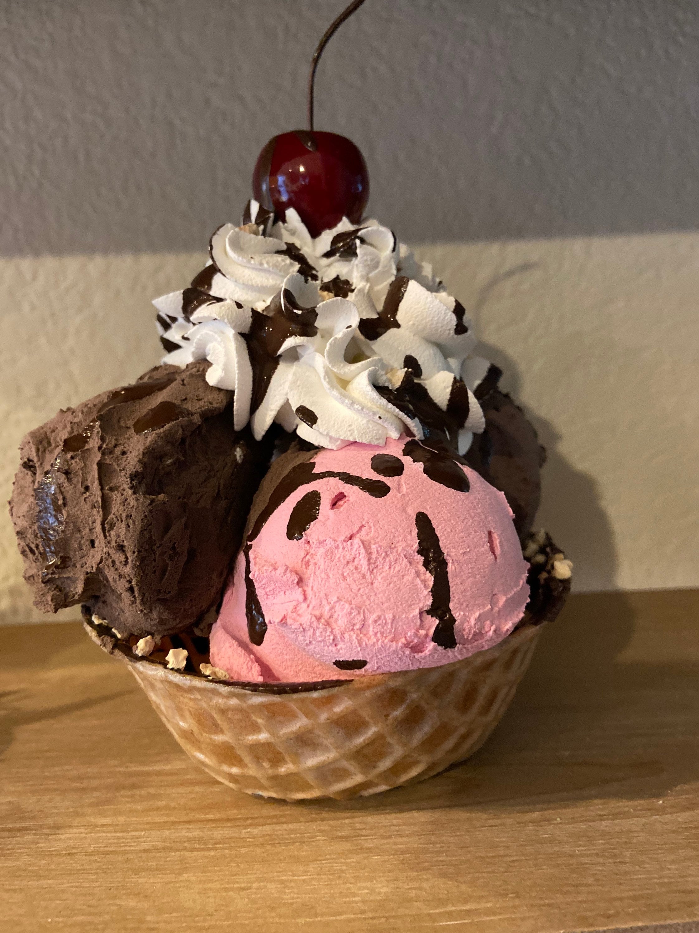 Faux Waffle Bowl Ice Cream Sundae Etsy