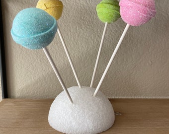 4 Faux Fake Tootsie Roll Lollipop