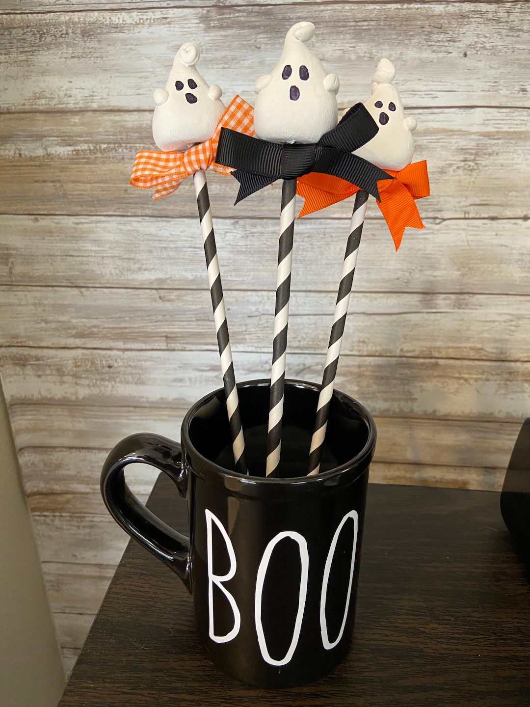 3 Fake Marshmallow Ghost on a Stick - Etsy