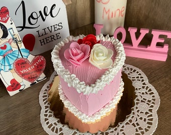 Faux Valentine , Mothers Day Heart Cake