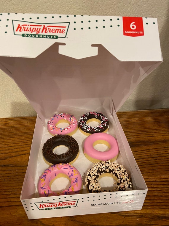 6 Faux Krispy Kreme Donuts With Box - Etsy