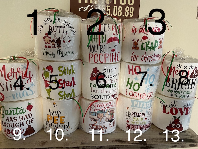 Christmas Toilet Paper Gag Gift Etsy