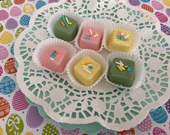 Faux Easter Spring Petit Fours, Candy