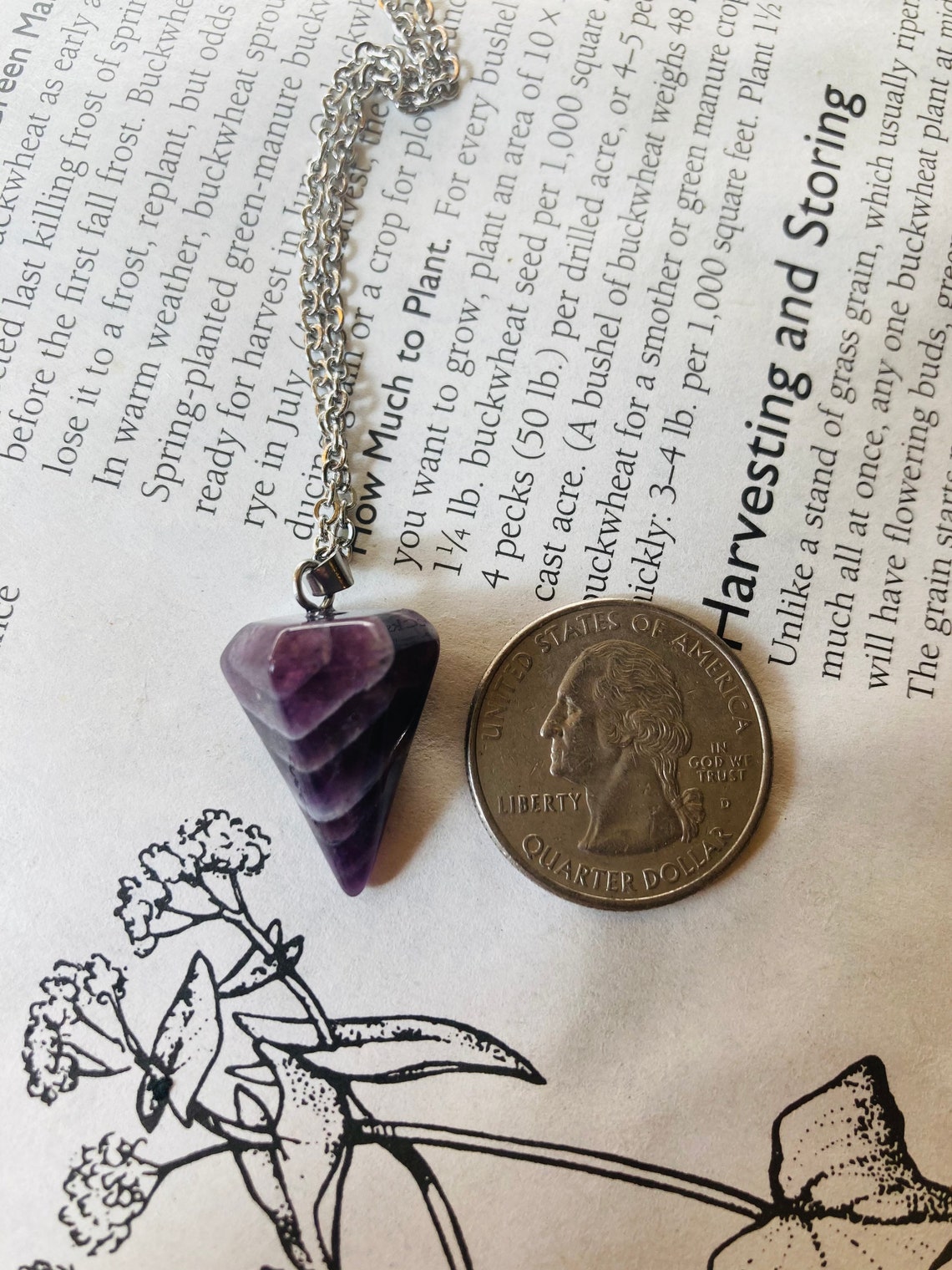Natural healing stone pendulum necklaces Etsy