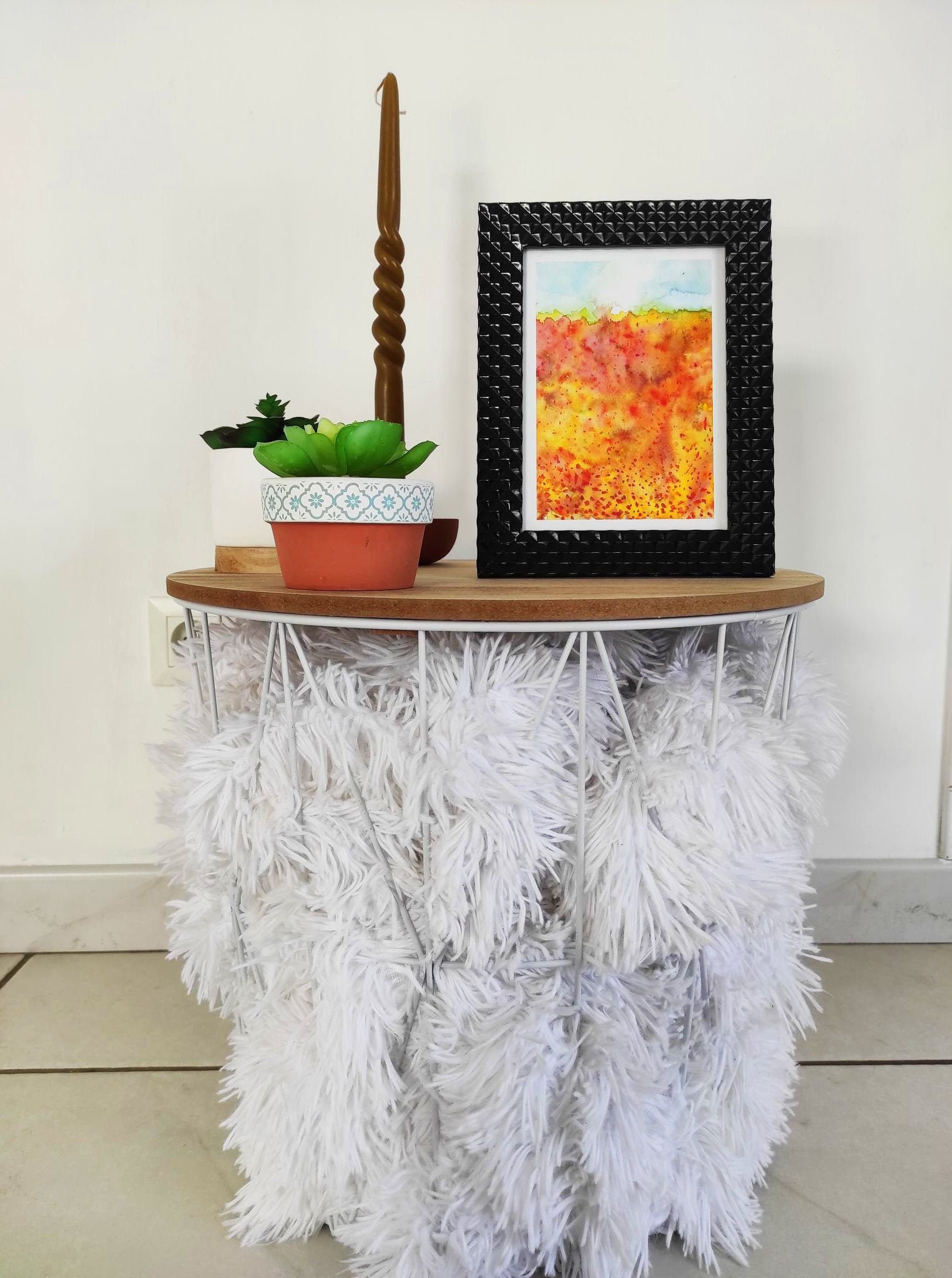 Petite Affiche, Dessin d'un Paysage Fleuri