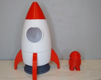 Rocket Ship with Astronaut / Toy Rocket / 3D Printed