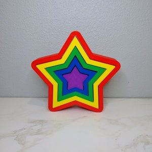 Star Stacker / Montessori Toy / 5 Piece Set / 3D Printed