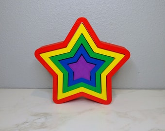 Star Stacker / Montessori Toy / 5 Piece Set / 3D Printed