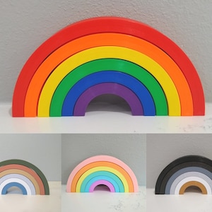 Rainbow Stacker / Montessori Toy / 6 Piece Set / 3D Printed
