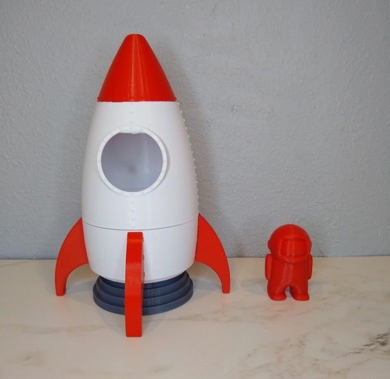Desaparecido En riesgo Enjuiciar Nave espacial con astronauta / Cohete de juguete / Impreso en - Etsy España