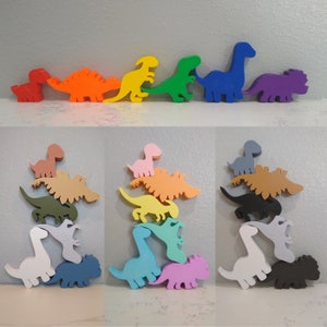 Dinosaur Toy Set / Stacking Blocks / Montessori Toy / 6-12 Piece Set / 3D Printed