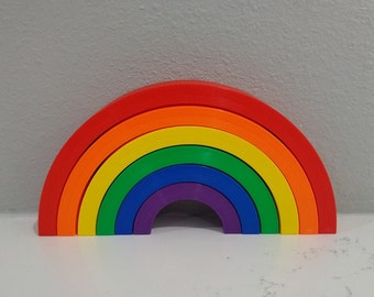 Rainbow Stacker / Montessori Toy / 6 Piece Set / 3D Printed