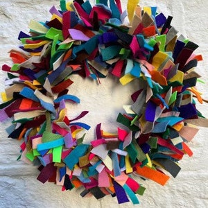 Gorgeous wool felt mixed wreath,ring,wall,door hanging sustainable, eco friendly size small 13”