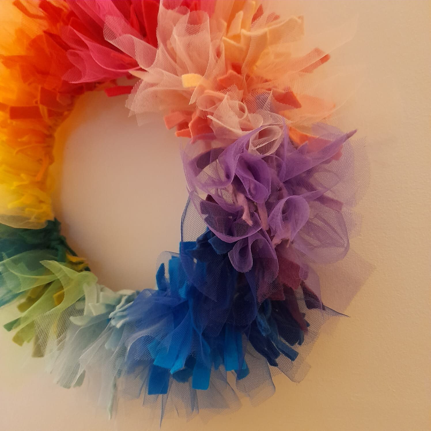 Stunning Rainbow Wreath Ring With Felt and Tulle Size 13 Etsy UK