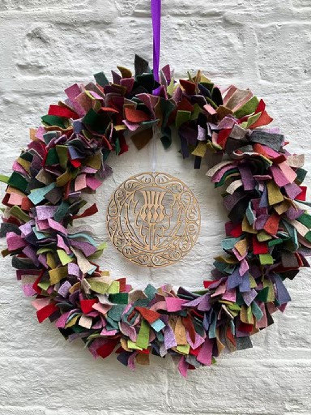 Gorgeous Scottish Highland Eco Friendly Wool Felt Rag Wreath, Ring ...
