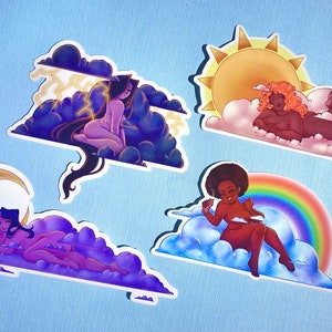 Cloudy Girls Sticker Set | Glossy Waterproof Vinyl Stickers