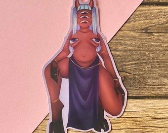 Demon Girl Pinup Sticker | Holographic Matte Vinyl Sticker for Laptop, Sketchbook, Waterbottle, etc
