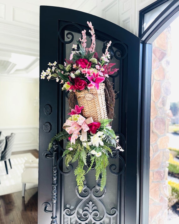 GRAPEVINE BASKET WREATH/ Farmhouse/ Front Door/ Decor/ Etsy