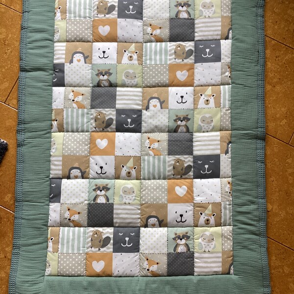 Krabbeldecke, Babydecke, Patchwork